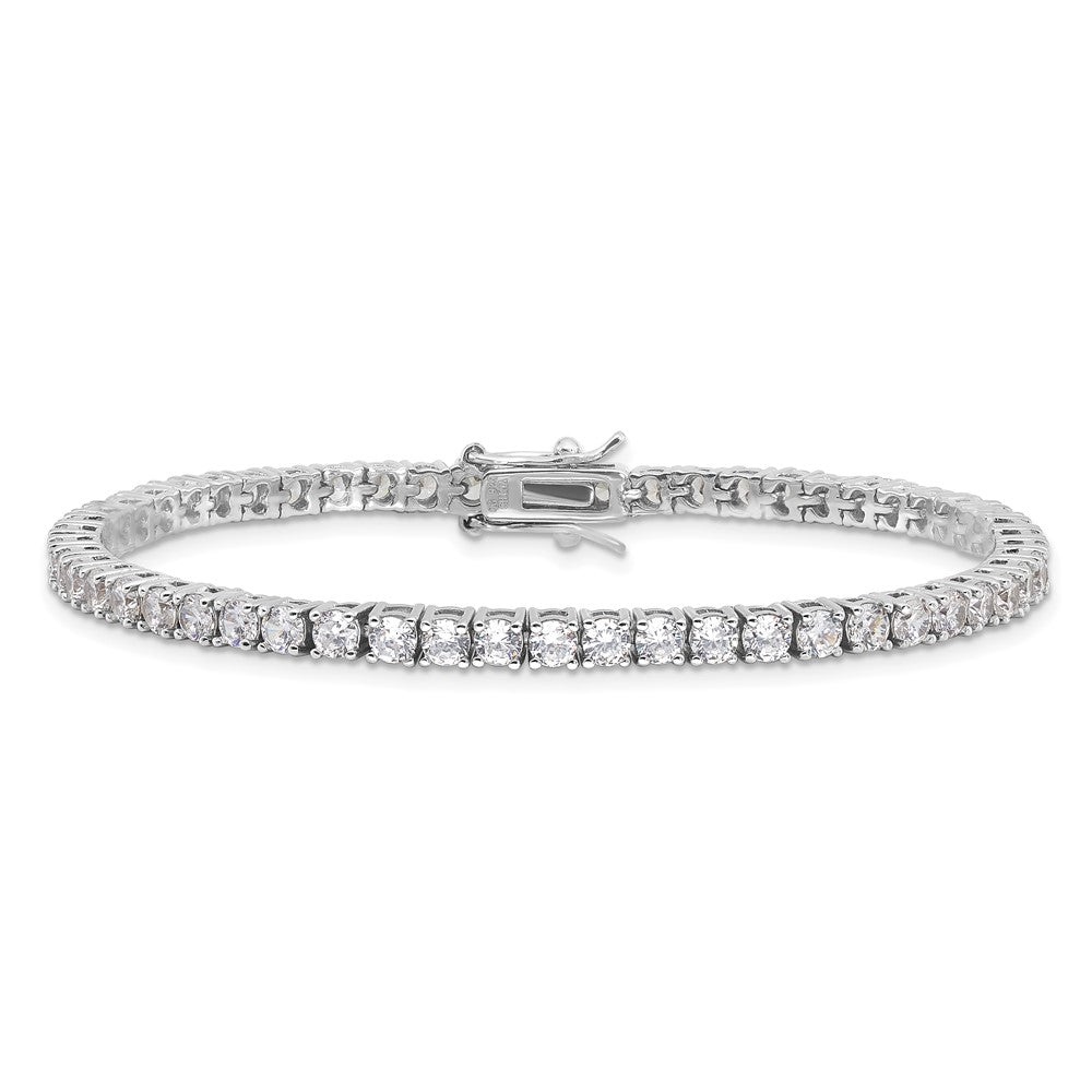 Cheryl M Sterling Silver Rhodium-plated Brilliant-cut CZ 7 Inch Tennis Bracelet 7 inches