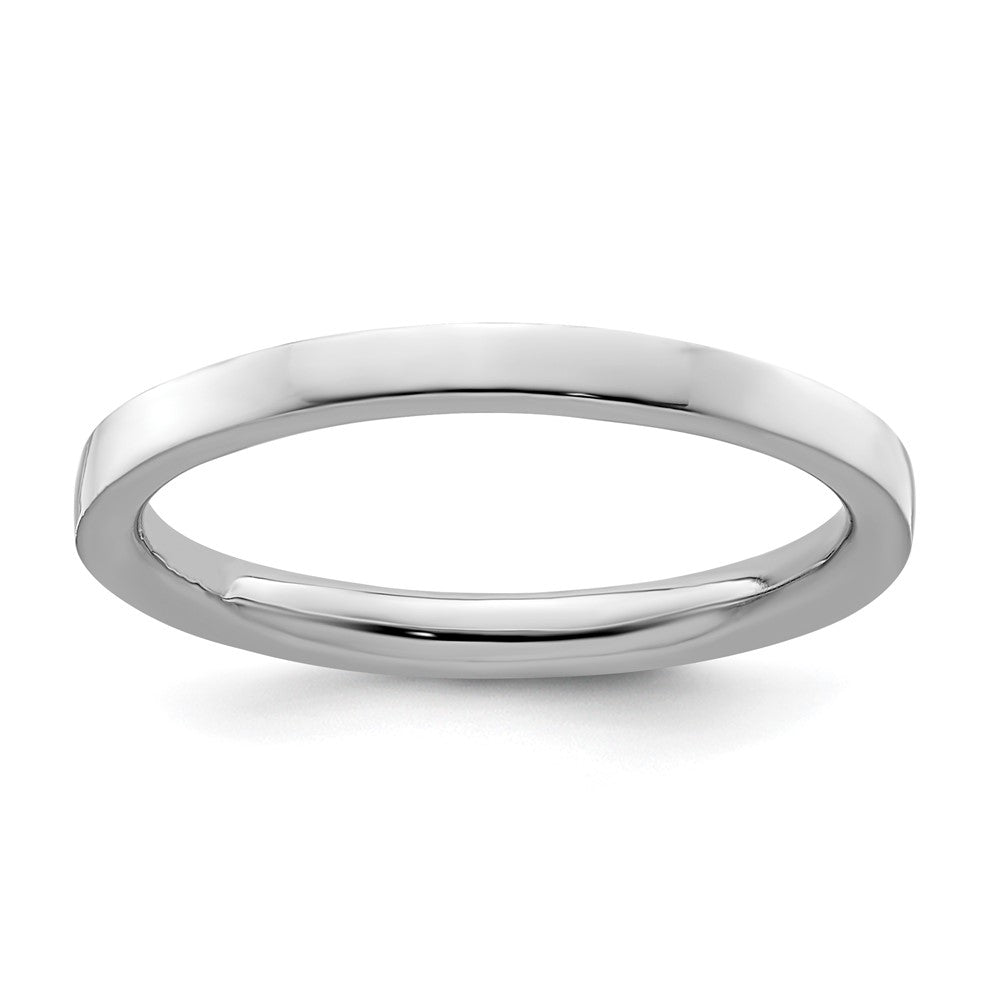 Sterling Silver Stackable Expressions Rhodium Polished Ring Size -10