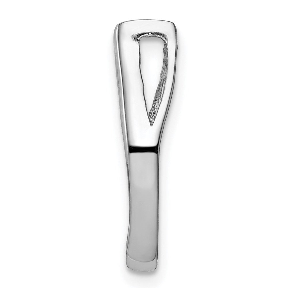 Sterling Silver Rhodium-plated CZ Journey Leaf Chain Slide