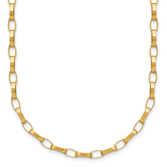 14K Polished Fancy Link with .5in ext. Necklace