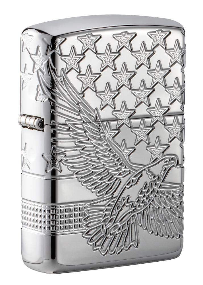 Zippo Patriotic Design High Polish Chrome Pocket Lighter