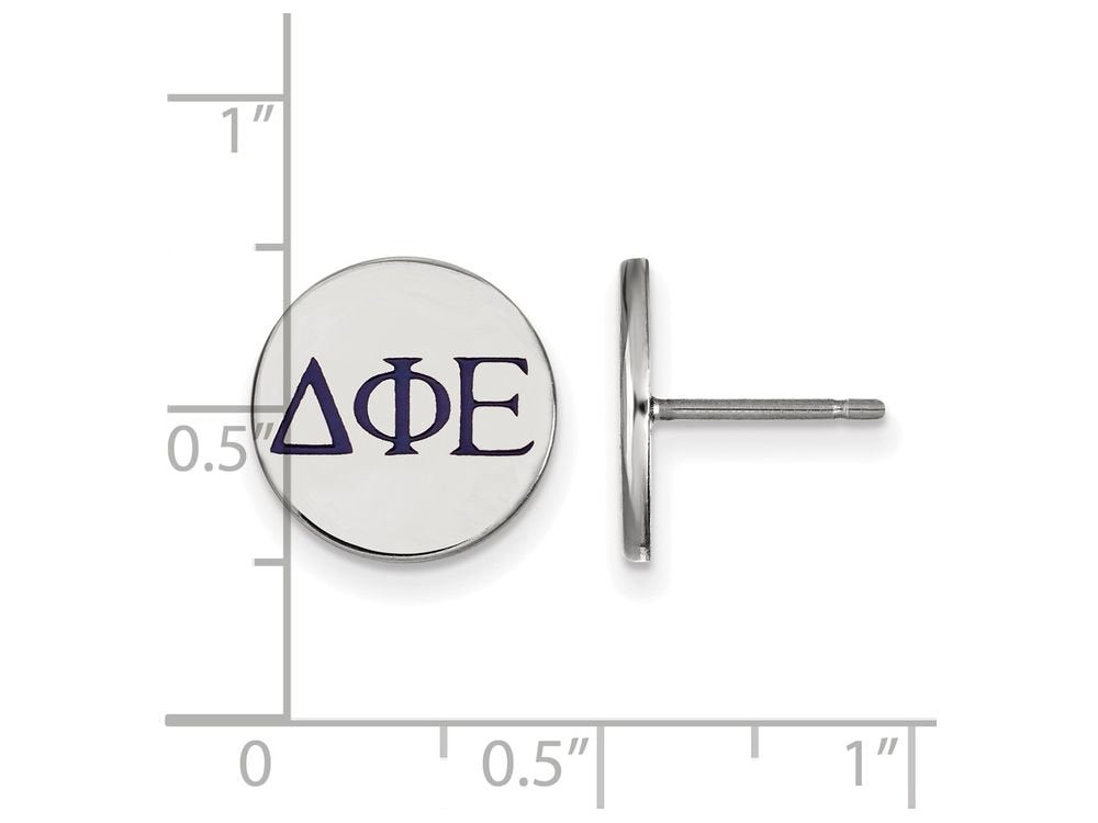 Sterling Silver Official Licensed Greek Sororities Delta Phi Epsilon (???) Enameled Post Earrings