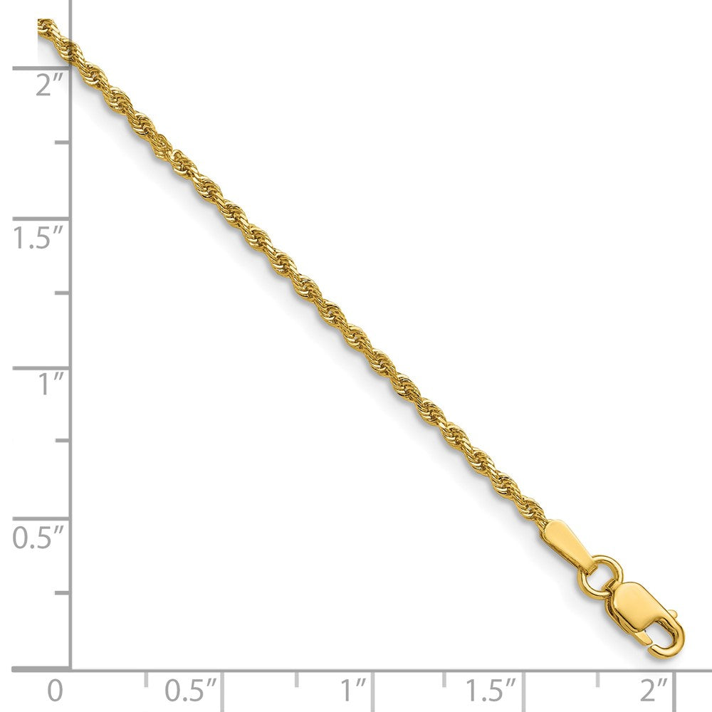 14K 30 inch 1.5mm Diamond-cut Rope with Lobster Clasp Chain