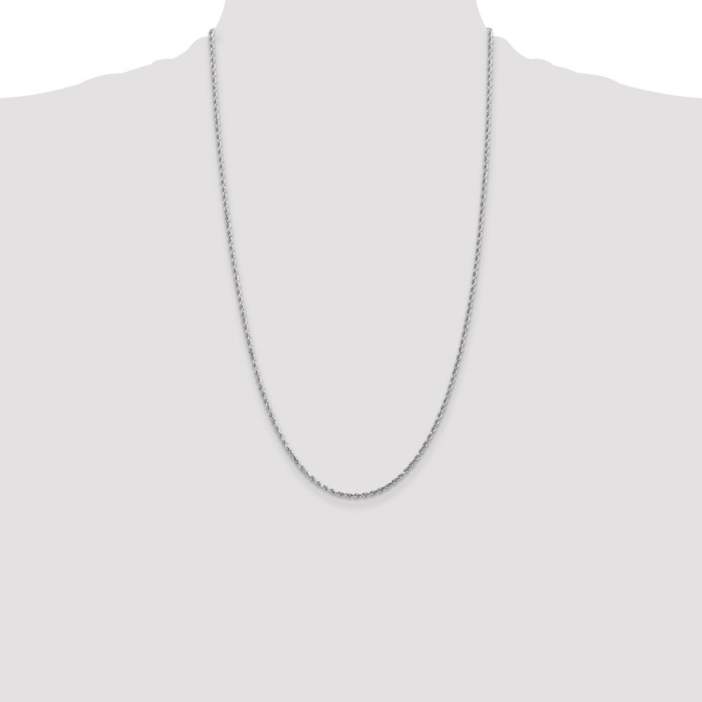 10k White Gold 2mm Diamond-cut Rope Chain