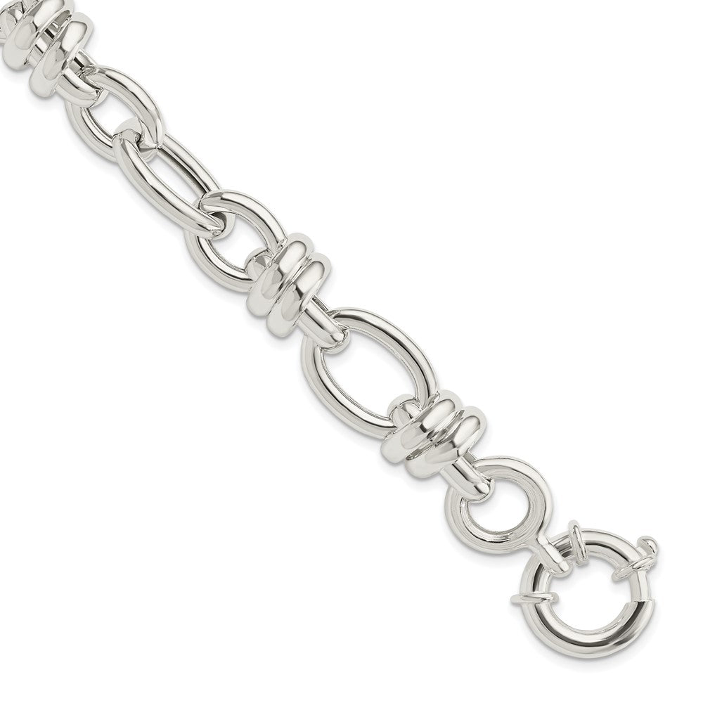 Sterling Silver Polished Fancy Link Bracelet 8.5 inches