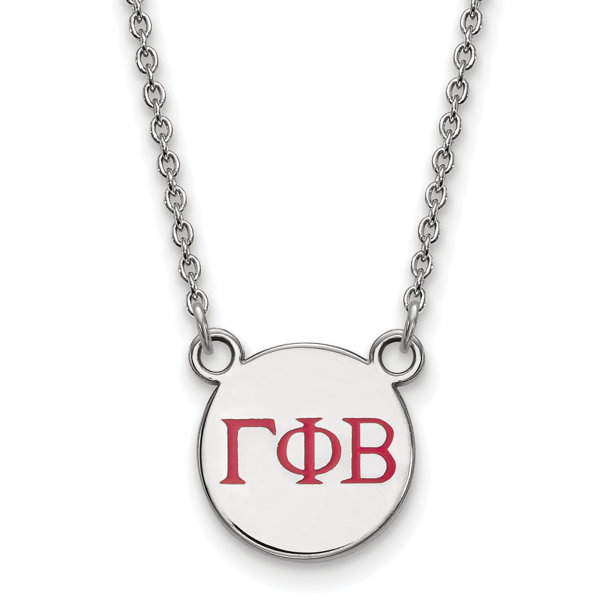 LogoArt Sterling Silver Gamma Phi Beta Extra Small Enameled Pendant Necklace With 18 Inch