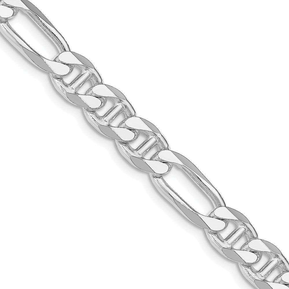 Sterling Silver Rhodium-plated 8.25mm Figaro Anchor Chain 24 Inches