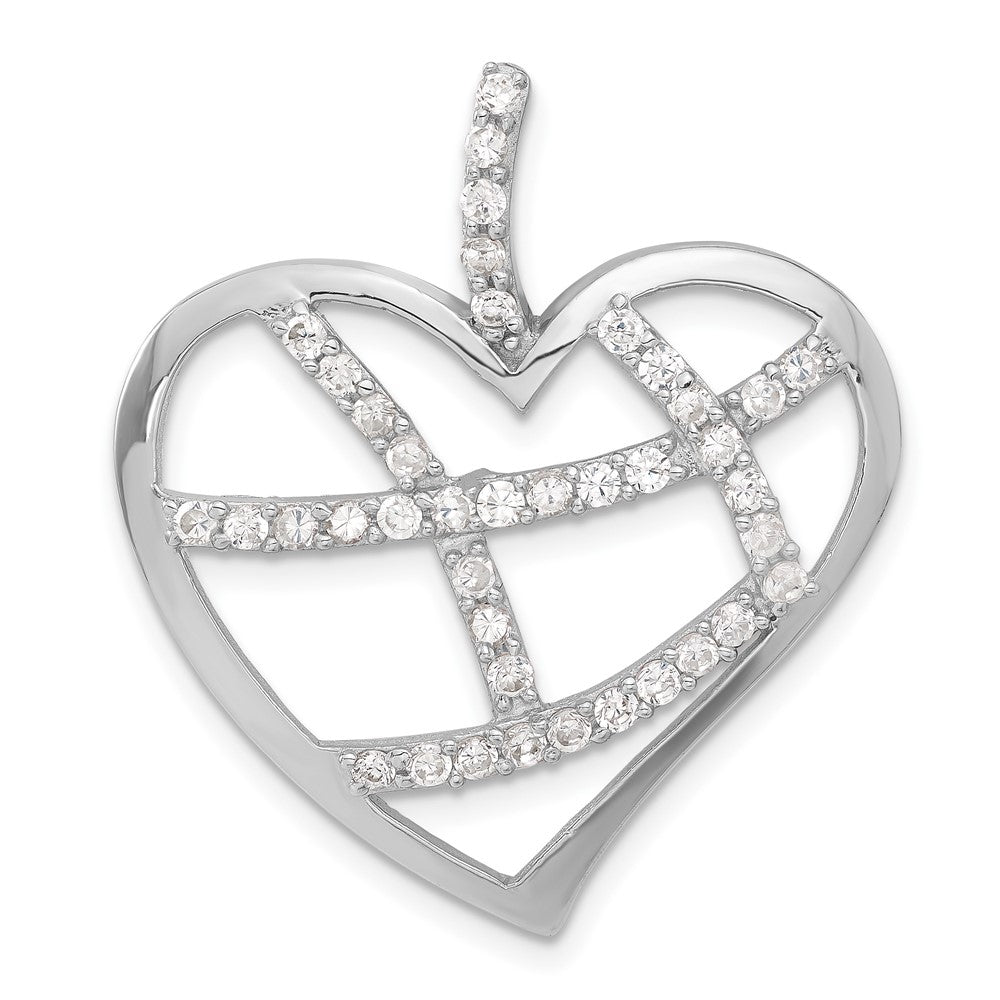 Sterling Silver CZ Heart Pendant