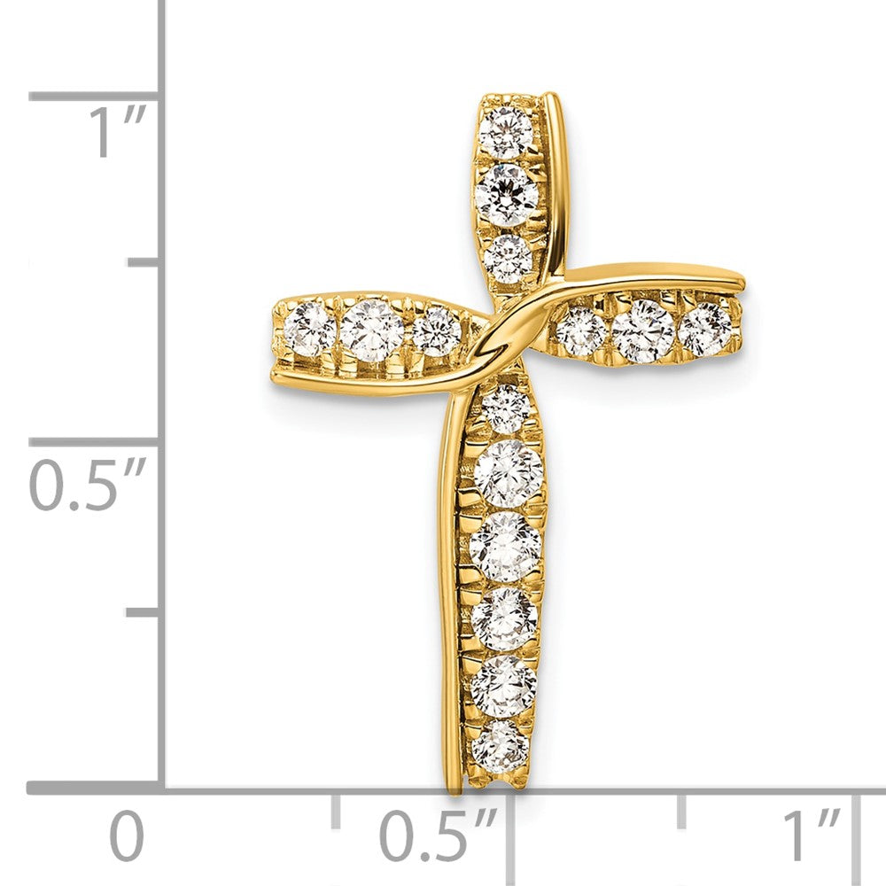 14k 1/2 carat Lab Grown Diamond VS/SI+ G+ Chain Slide Pendant