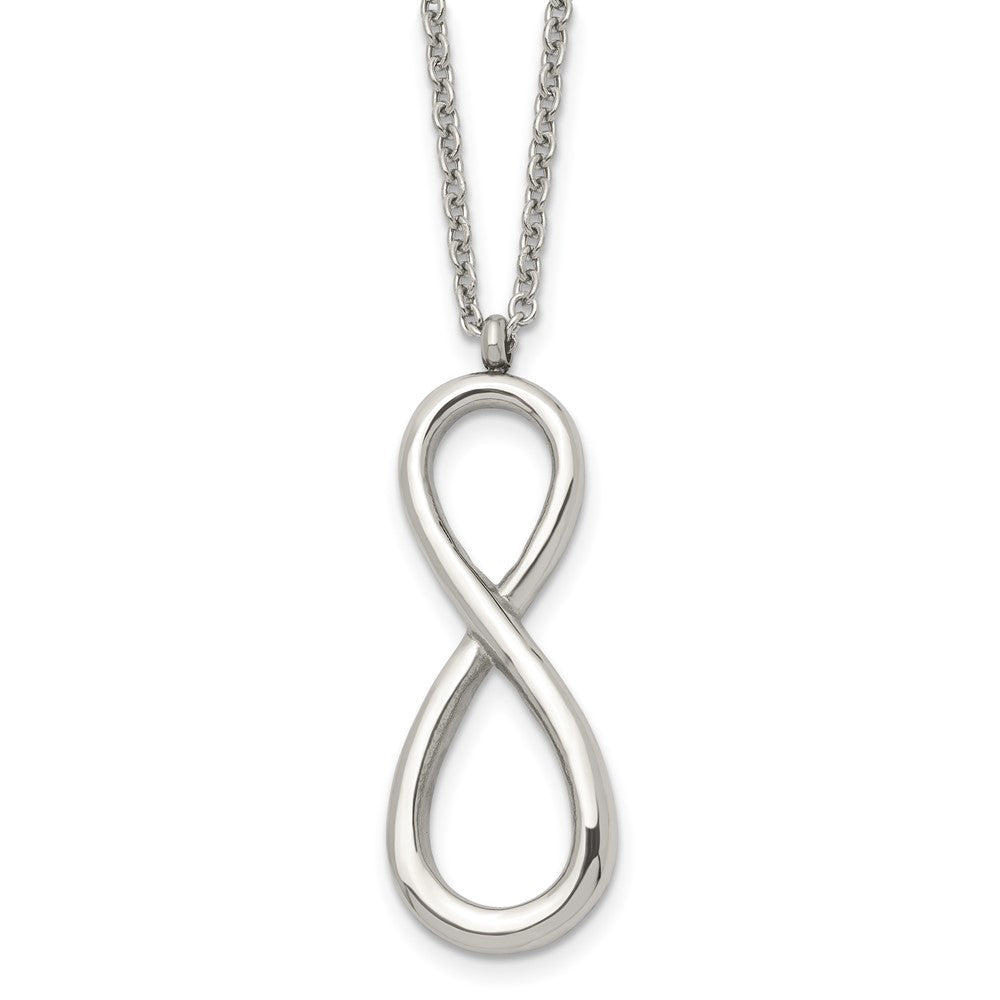 Stainless Steel Polished Infinity 18in Necklace