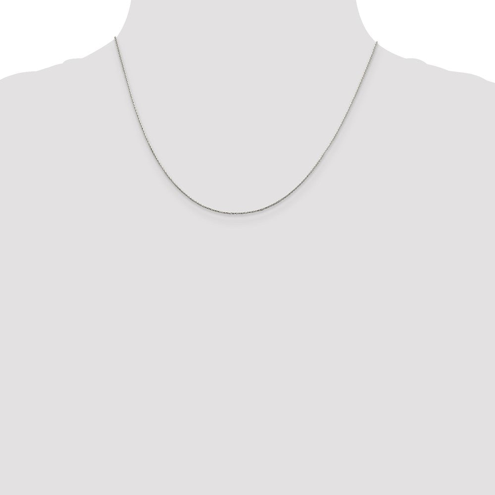 Sterling Silver .85mm Diamond-cut Round Spiga Chain 18 Inches