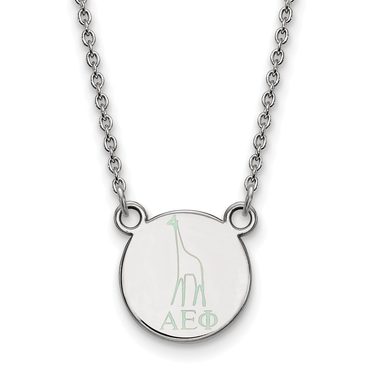 Sterling Silver 18in Official Licensed Greek Sororities Alpha Epsilon Phi XS Enamel Pendant w/Necklace