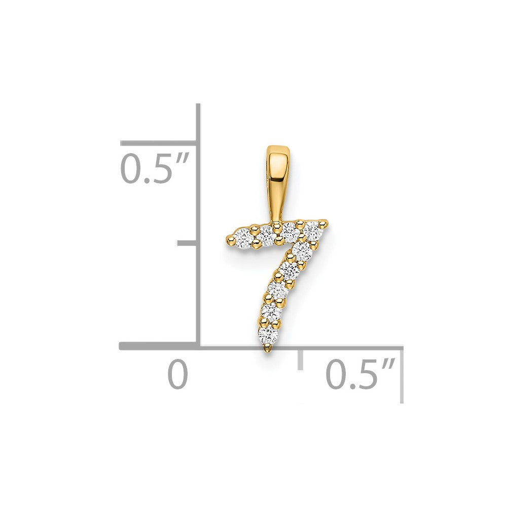 14K Diamond Number 7 Pendant