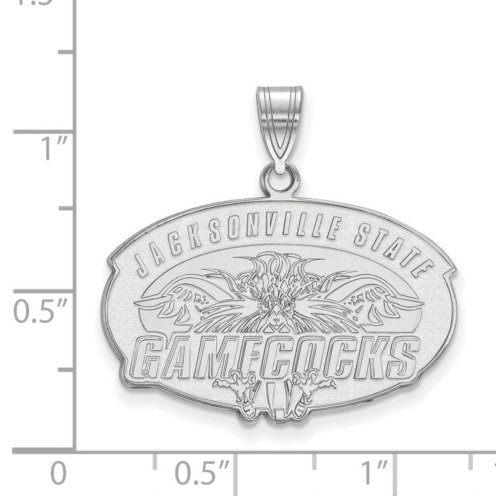 Sterling Silver Official Licensed Collegiate Jacksonville State University (JSU) Large Pendant