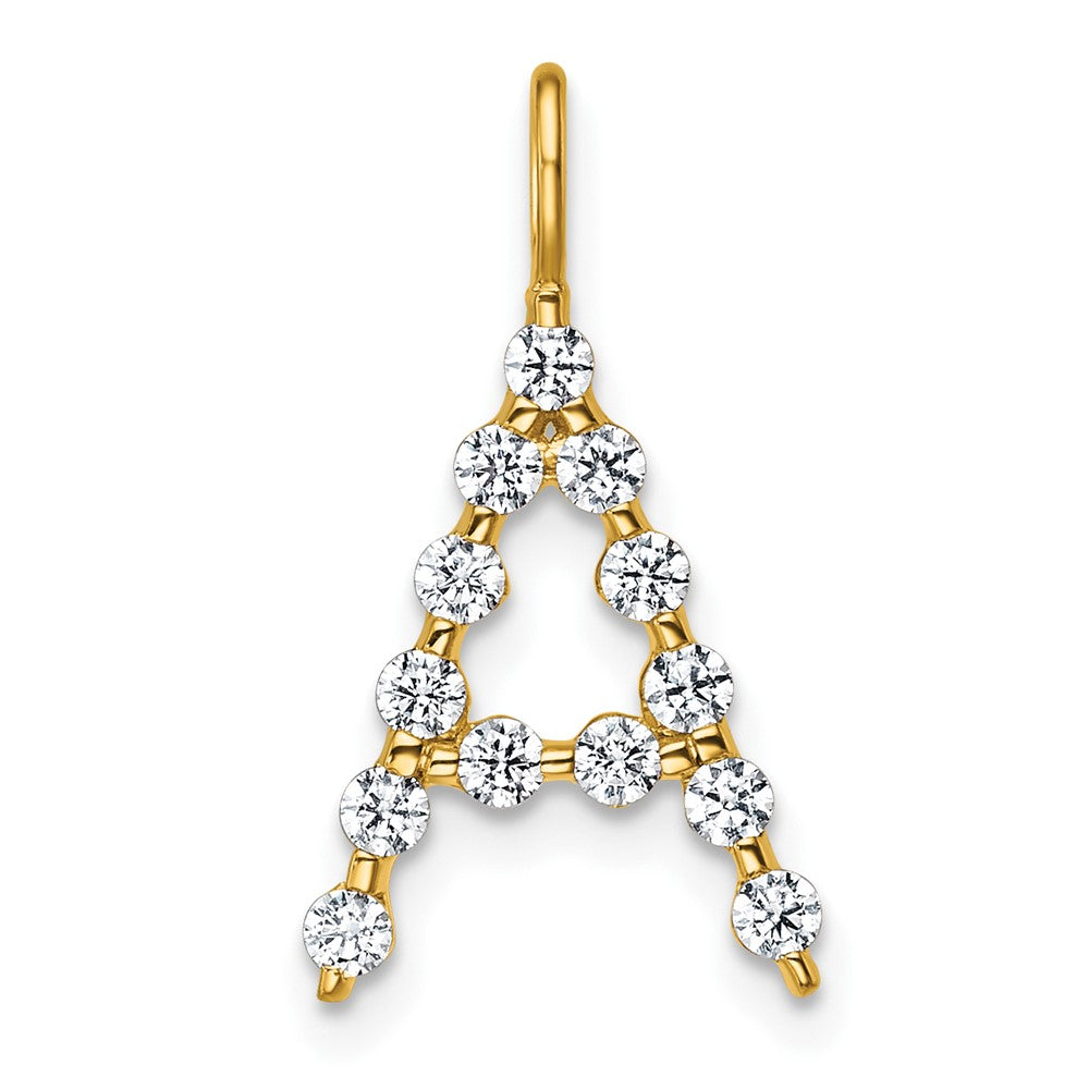 True Origin 14k 3/8 carat Lab Grown Diamond VS DEF Alphabet A Pendant