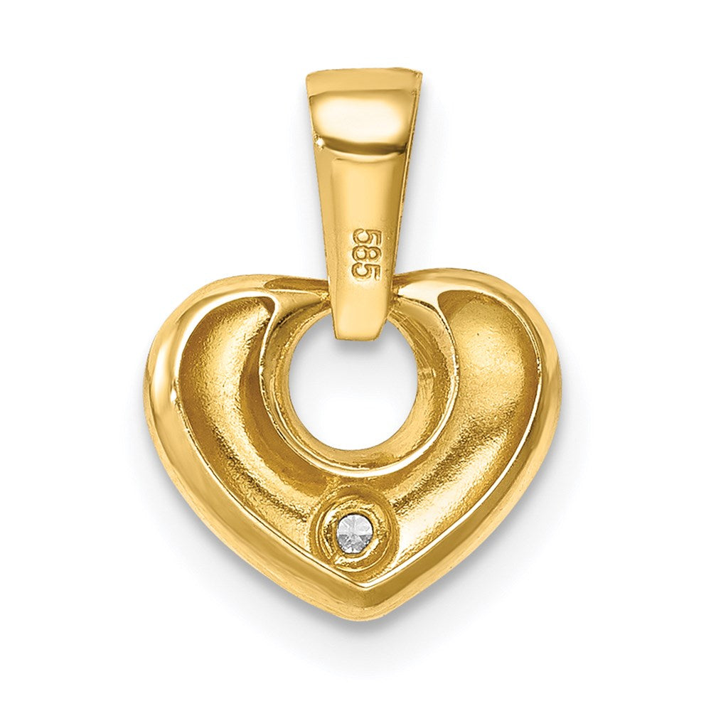 14k CZ Heart Pendant