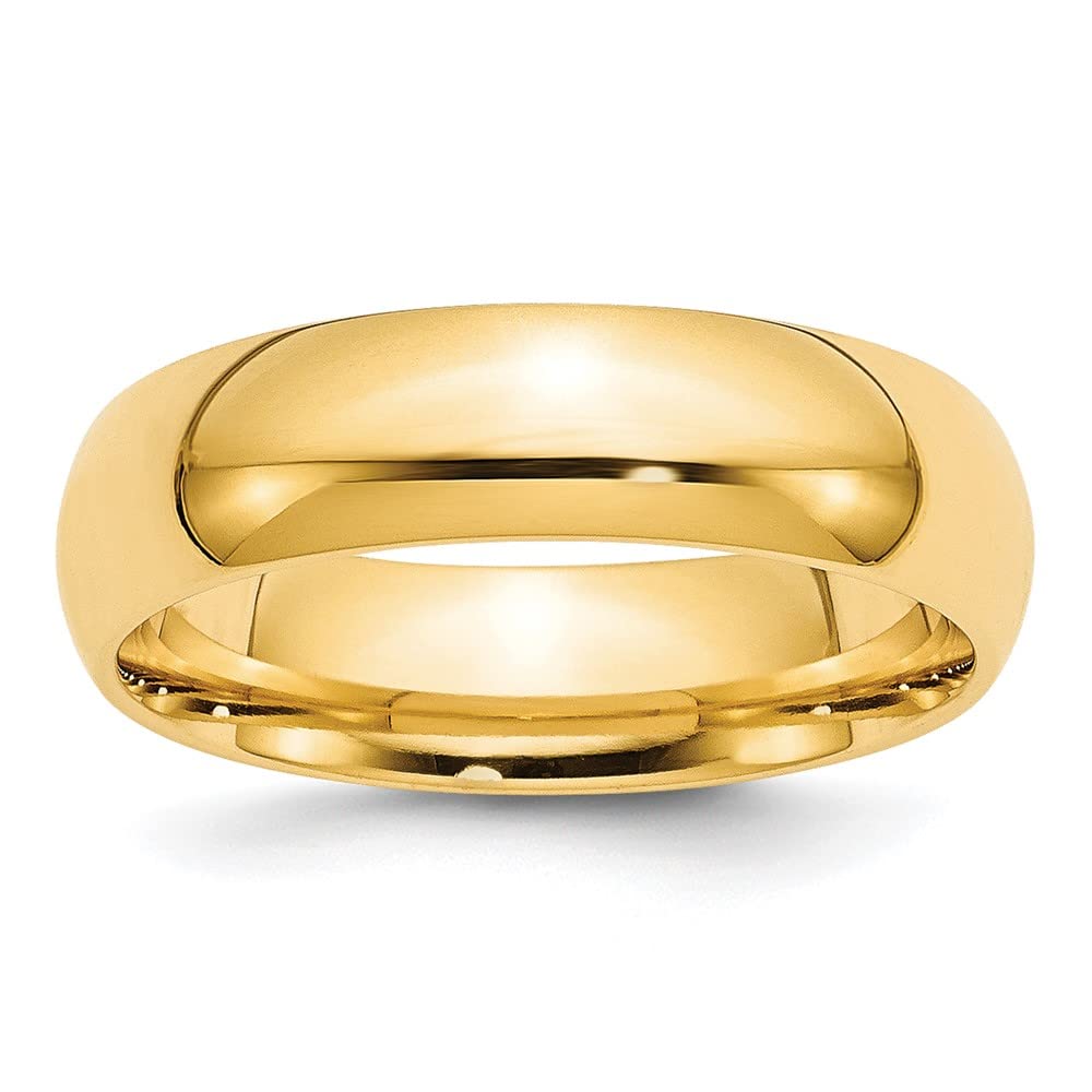 10k Yellow Gold 6mm Standard Weight Comfort Fit Wedding Band Size 8