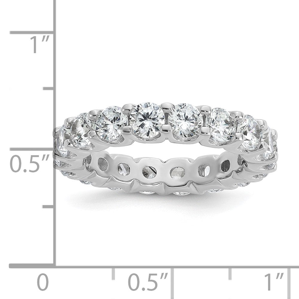 Sterling Shimmer Sterling Silver Rhodium-plated 3.75mm CZ 18 Stone Eternity Band