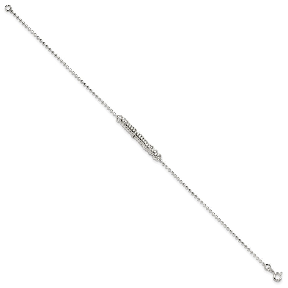 Sterling Silver 9inch Polished Fancy Love Ring Anklet 9 inches
