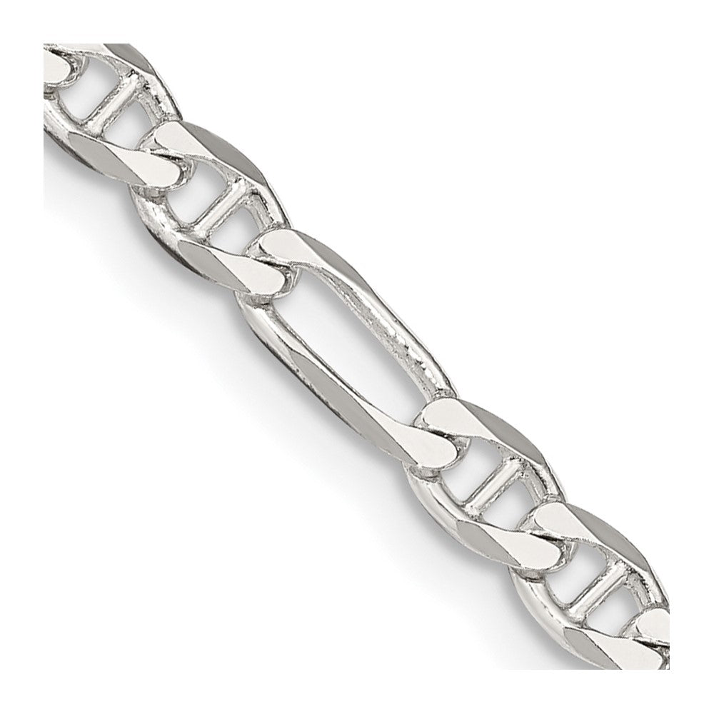 Sterling Silver 3.75mm Figaro Anchor Chain 24 Inches