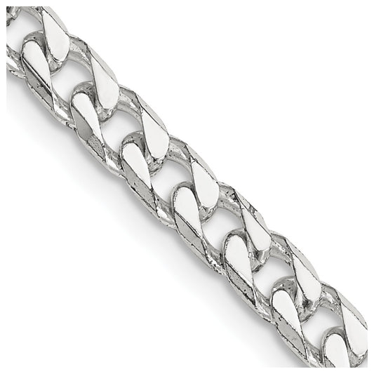 Sterling Silver Polished 5mm Curb Chain 26 Inches