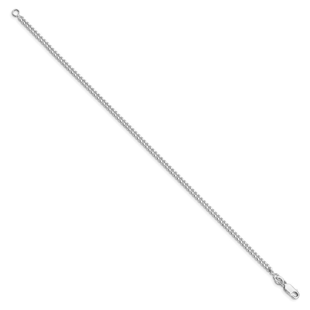 Sterling Silver Rhodium-plated 3mm Curb Chain 7 inches
