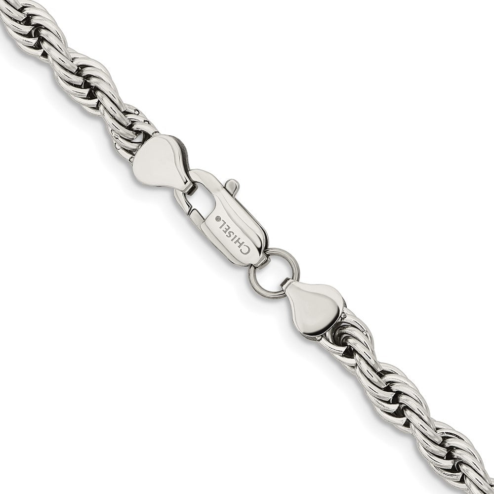 Stainless Steel Polished 6mm 24in Rope Chain