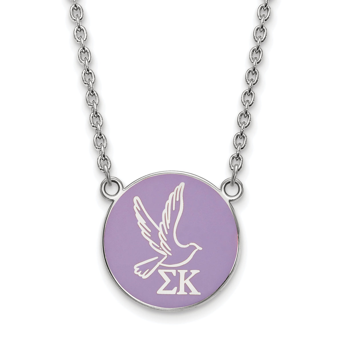 Sterling Silver 18in Official Licensed Greek Sororities Sigma Kappa (??) Small Enamel Pendant w/Necklace