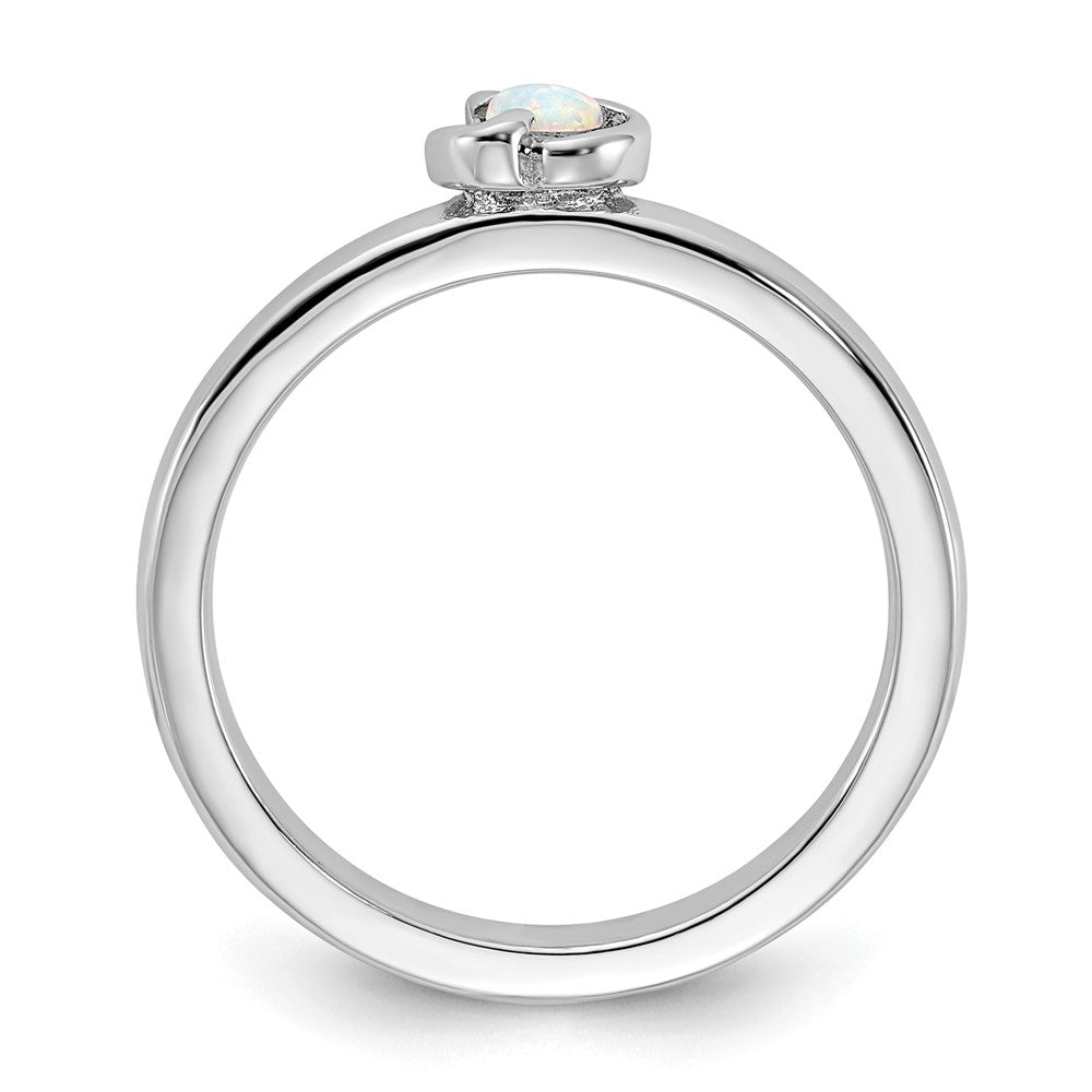 Sterling Silver Stackable Expressions Created Opal Ring