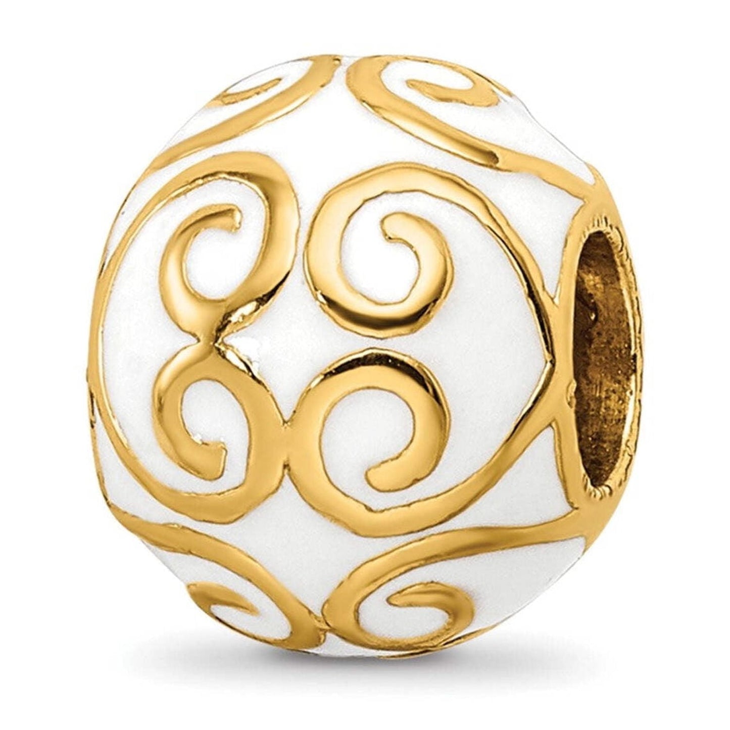 Sterling Silver Reflections Gold-plated & Enameled Bali Bead