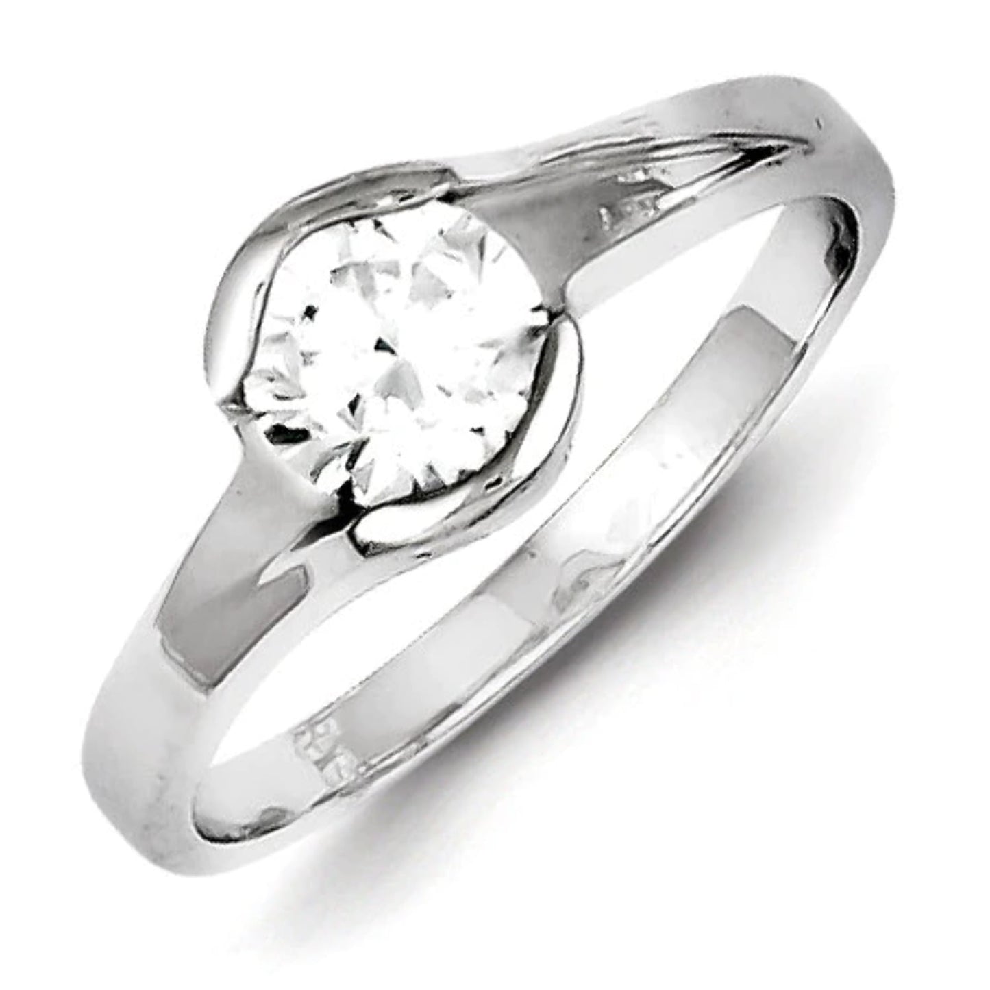 Sterling Silver Rhodium-plated 8mm Comfort Fit Size 13.5 Band