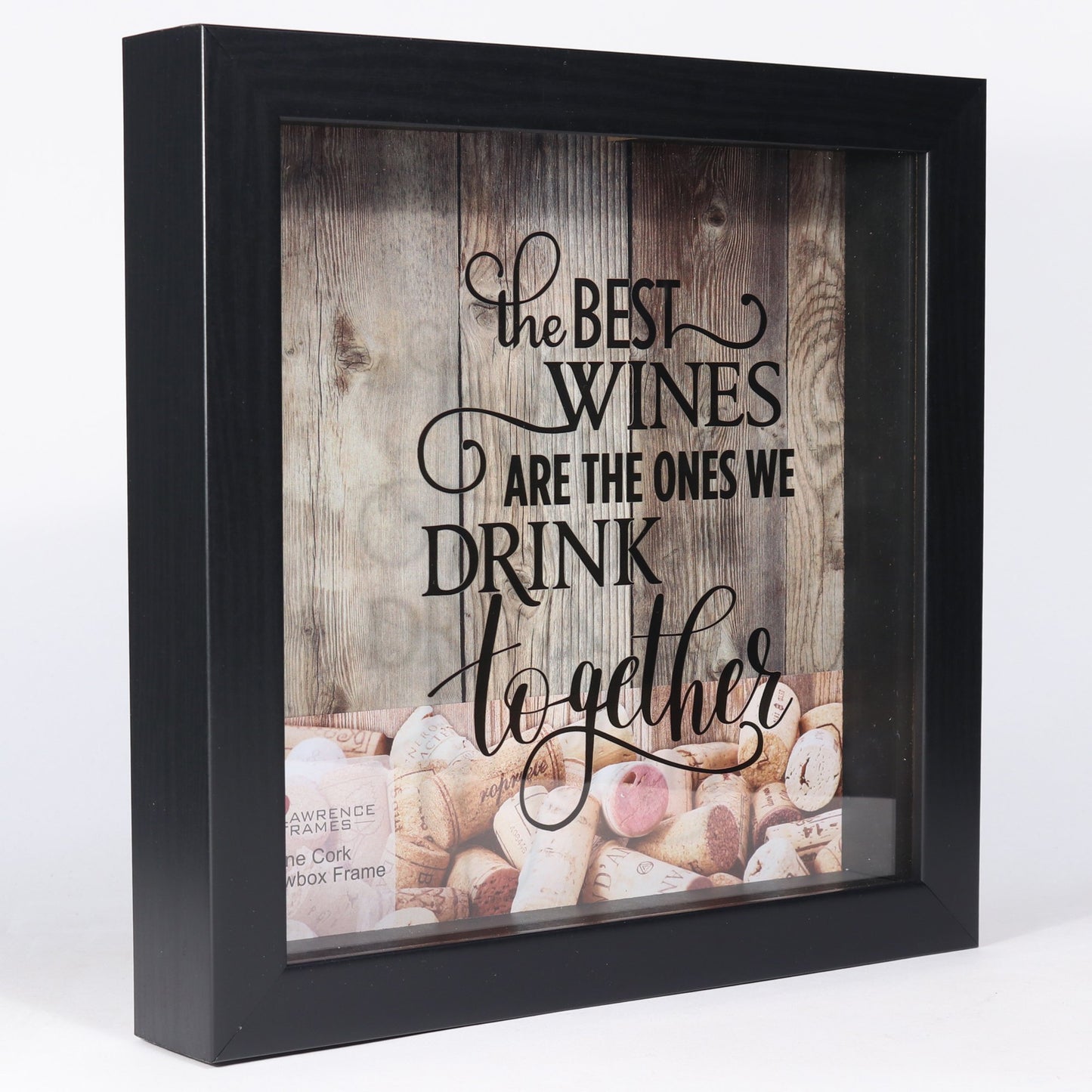 Lawrence Frames 10x10 Black Shadow Box Wine Cork Holder