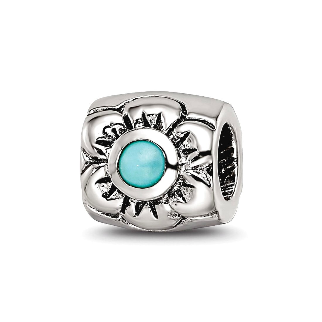Sterling Silver Reflections Turquoise Bead
