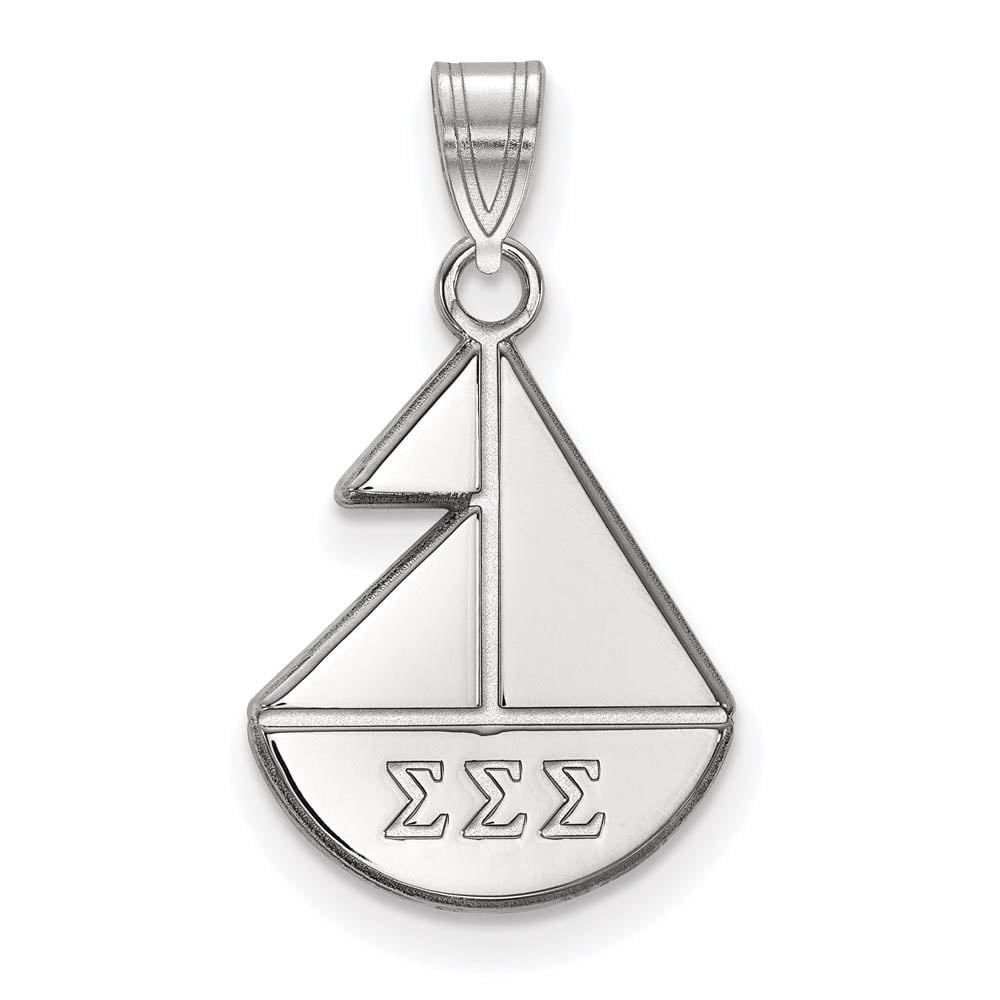 Sterling Silver Official Licensed Greek Sororities Sigma Sigma Sigma (???) Small Pendant