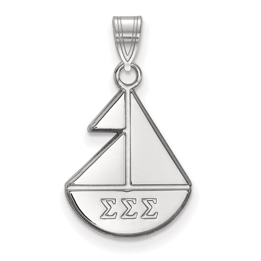 Sterling Silver Official Licensed Greek Sororities Sigma Sigma Sigma (???) Small Pendant