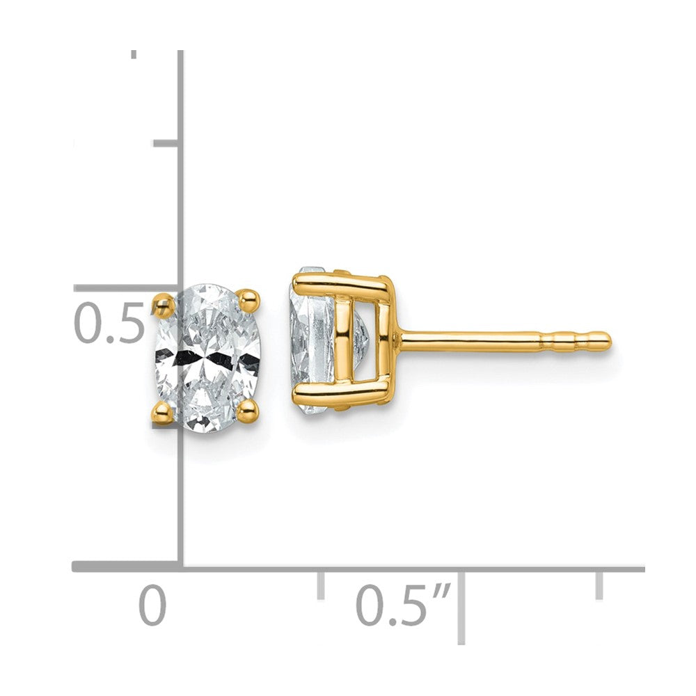 14k Yellow Gold 1 ctw Lab Grown Diamond VS+ F+ Oval 4 Prong Heavy Wt. Stud Earrings