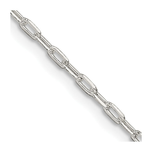 Sterling Silver 1.75mm Elongated Open Link Chain 18 Inches