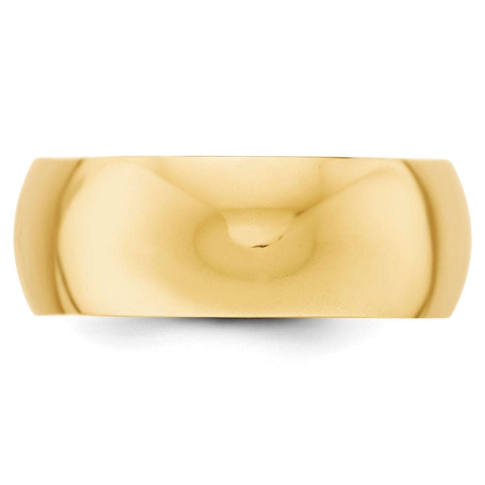 10k Yellow Gold 8mm Half Round Wedding Band Size 10.5