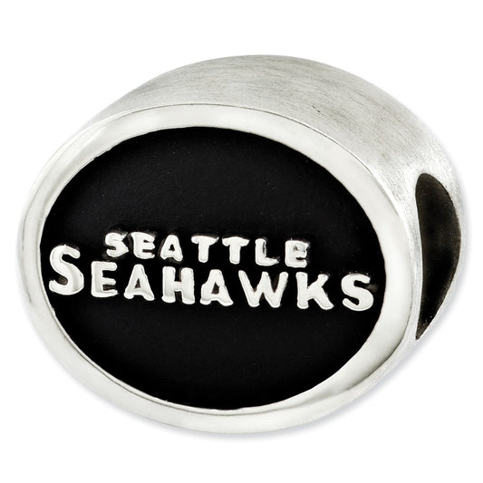 Sterling Silver LogoArt Enameled Seattle Seahawks NFL Bead