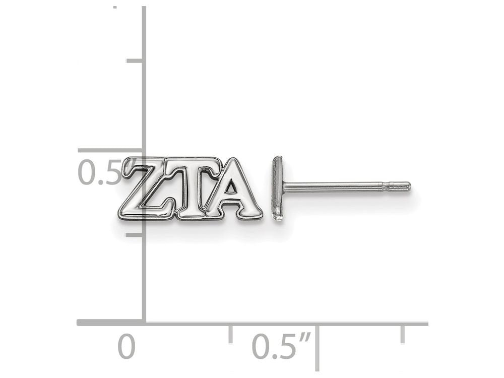 Sterling Silver Official Licensed Greek Sororities Zeta Tau Alpha (ZTA) XS Post Earrings