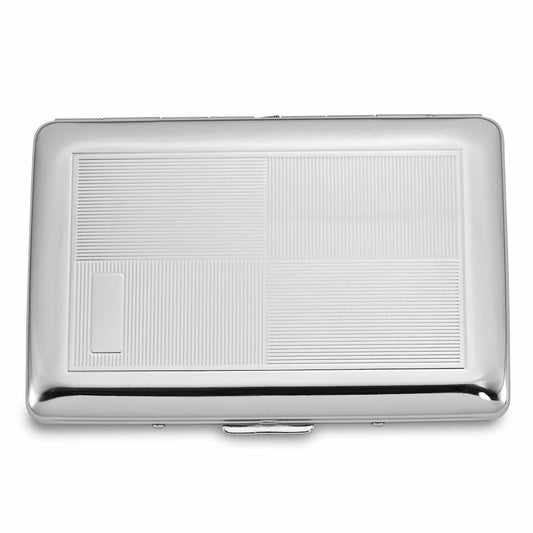 Silver-tone Rectangle Design Business Card Case GM16879