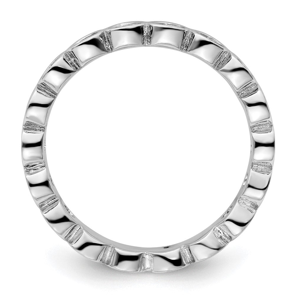 Sterling Silver Stackable Expressions Aquamarine Ring Size -6