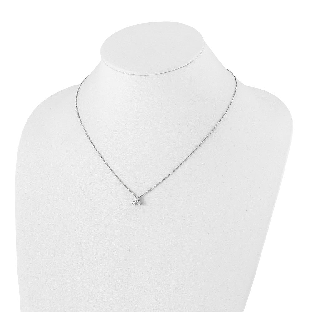 True Origin 14K White Gold 1/2 carat Lab Grown Diamond VS  D E F Three Stone 18 inch Necklace
