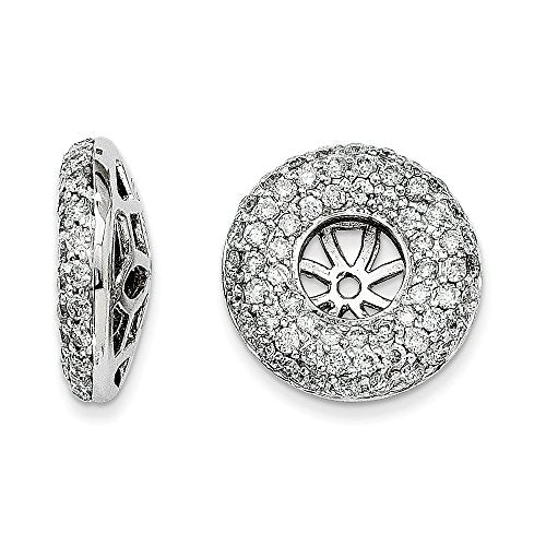 14k White Gold Diamond Earring Jackets