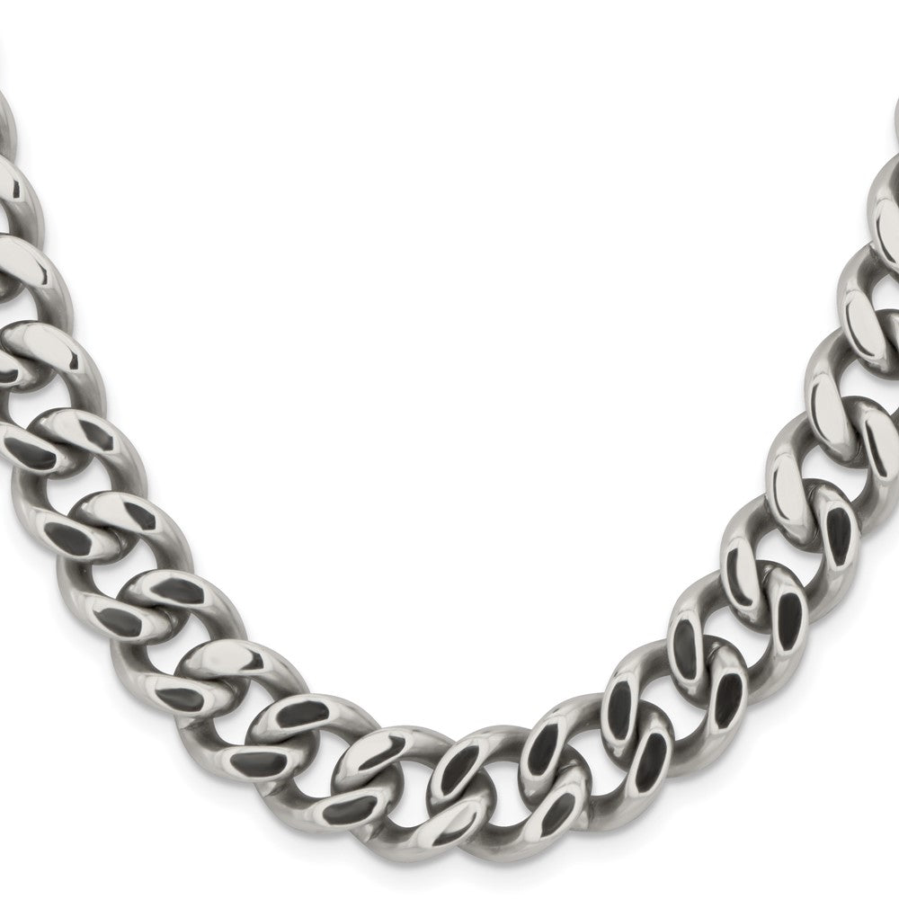 Stainless Steel Polished 13.75mm 24in Curb Chain