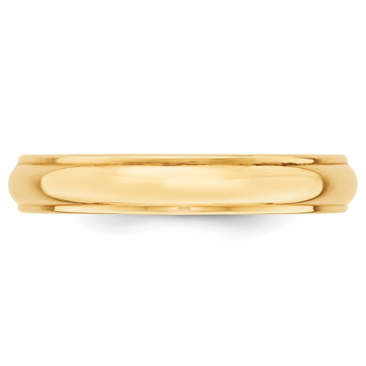 Primal Gold 14 Karat Yellow Gold 4mm Half Round with Edge Band Size 5.5