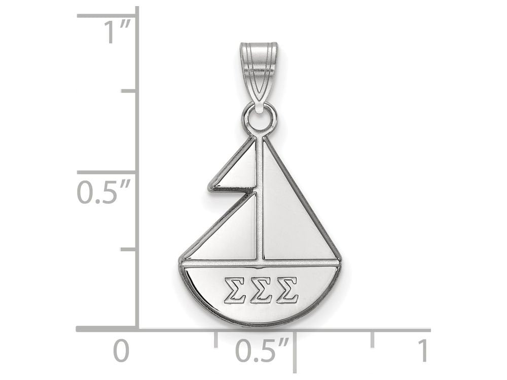 Sterling Silver Official Licensed Greek Sororities Sigma Sigma Sigma (???) Small Pendant