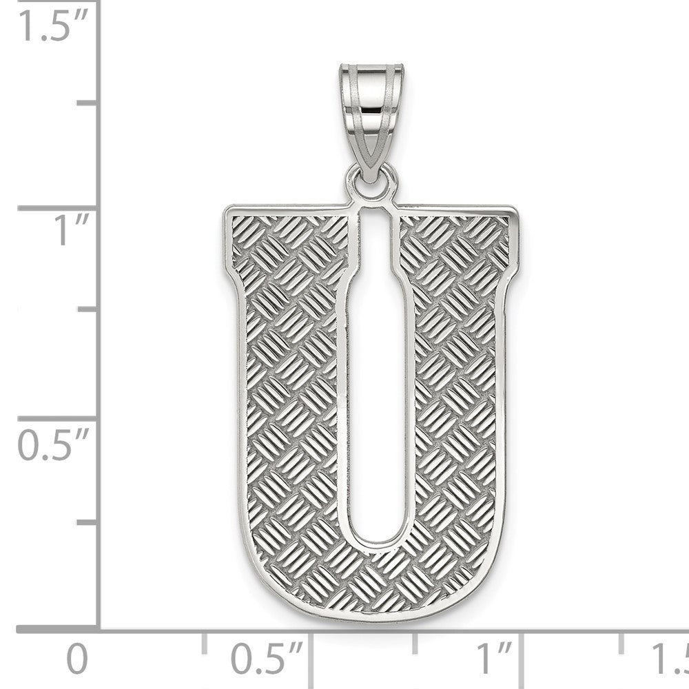 Sterling Silver Letter U Initial Pendant