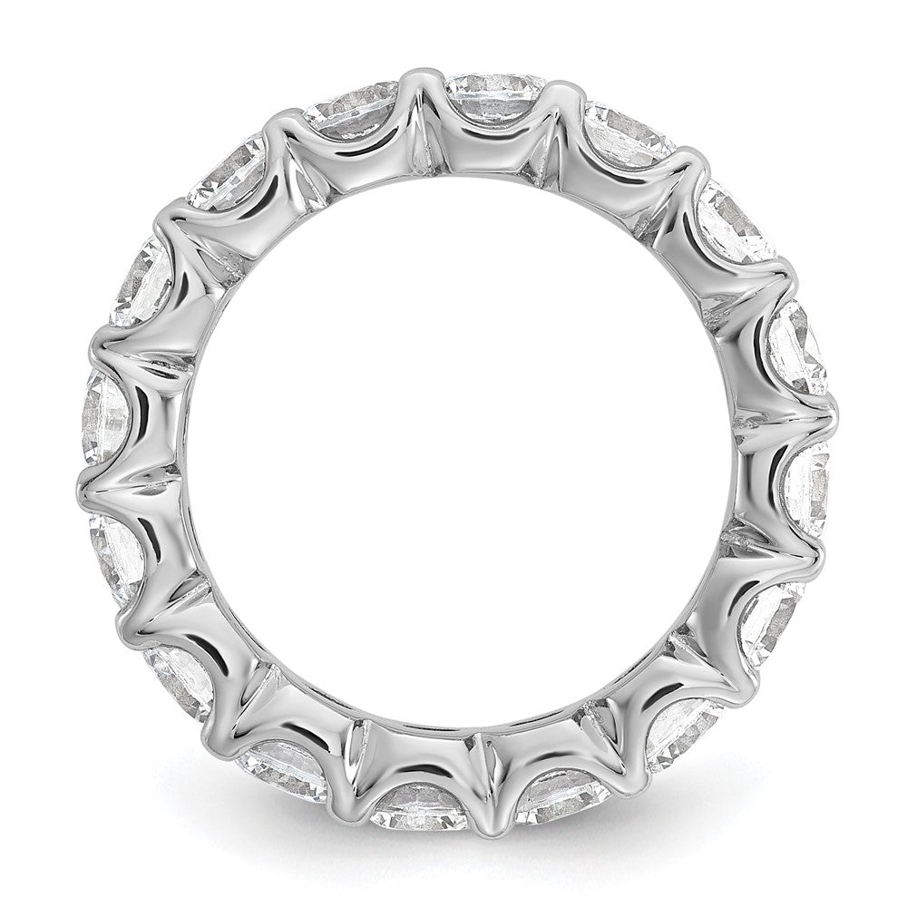 Sterling Shimmer Sterling Silver Rhodium-plated 4.25mm CZ 16 Stone Eternity Band