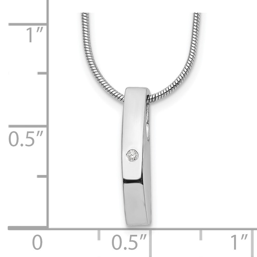 White Ice Sterling Silver Rhodium-plated 18 Inch Diamond Necklace with 2 Inch Extender 18 Inches